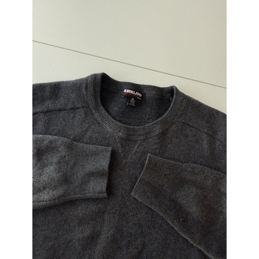 Kirkland Signature Mens Merino Wool Pima Cotton Sweater Dark Gray XL